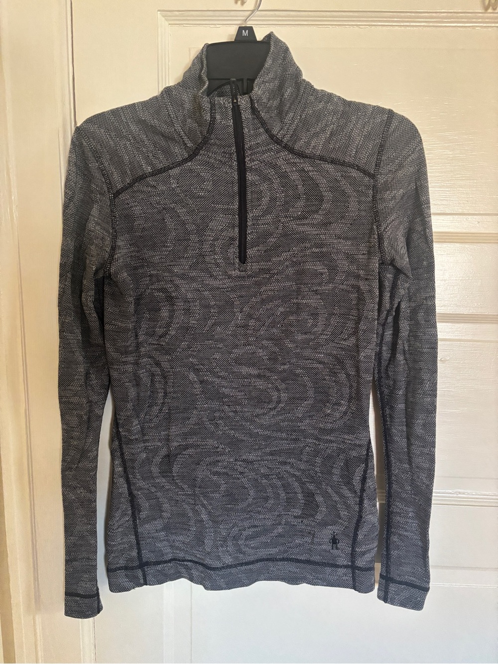 Smartwool Women's Gray 100% merino wool Quarter-Zip Pullover
